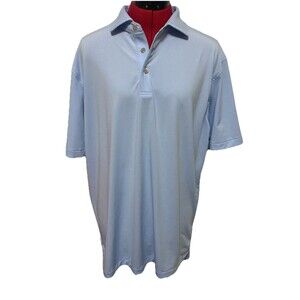 Peter Millar Men’s Blue Striped Polo Shirt Size Large